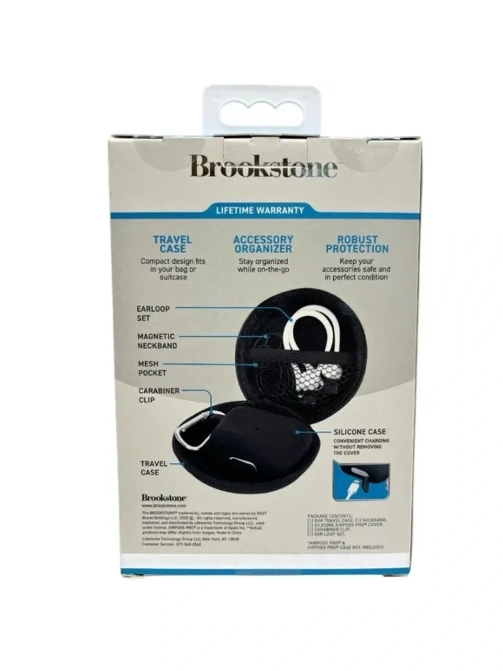 Brookstone Black and White Travel Earbud Kit